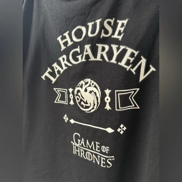 Primark Black Game of Thrones Pajama Top Size- XL - Picture 2 of 4